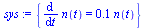 {diff(n(t), t) = `+`(`*`(.1, `*`(n(t))))}